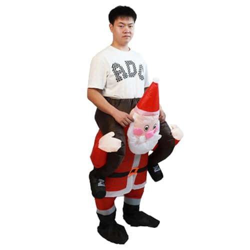 Estink Bequemes Lustiges Santa -Kostüm Wiederverwendbares Weihnachtsmann -Kleidungsstück für Parks, Hochzeiten 1 Aufblasbares Outfit für Feiertage (Erwachsene) von Estink