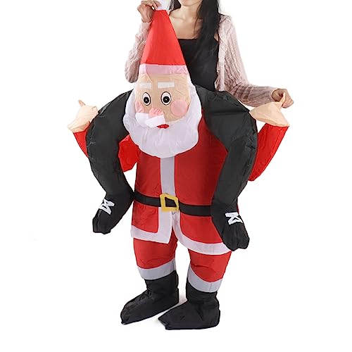 Estink Bequemes Lustiges Santa -Kostüm Wiederverwendbares Weihnachtsmann -Kleidungsstück für Parks, Hochzeiten 1 Aufblasbares Outfit für Feiertage (Teenager (120–140 cm)) von Estink