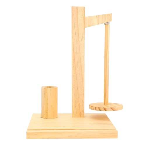 Estink Drehung der Garnkugelhalter Spinner mit Telefonständer, Ideales für Häkeln und Strickbegeisterte (Naturholzfarbe) von Estink