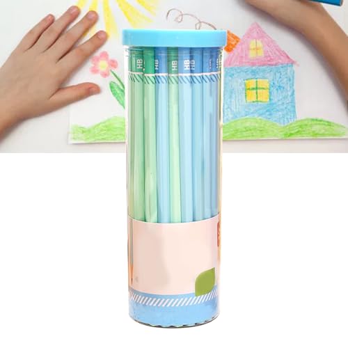 Estink HB Writing Bleistift Set Reibungsloser Ergonomisches Griff Safer Skizzieren Zeichnungsstifte Set für Anfängerkünstler, Pack von 50 (BLUE) von Estink