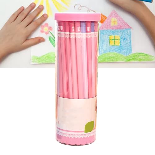 Estink HB Writing Bleistift Set Reibungsloser Ergonomisches Griff Safer Skizzieren Zeichnungsstifte Set für Anfängerkünstler, Pack von 50 (Rosig) von Estink