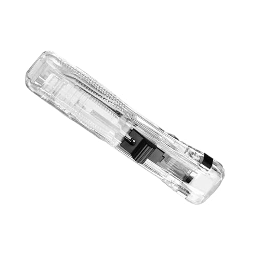 Estink Handheld -Papierclip -Dispenser Multifunktionales Zeitsparen für den Haltbaren Klemme Hefter für Student Testpapiere, Leichtes und Kleines, Hochwertiges Kunststoffmaterial (Transparent) von Estink