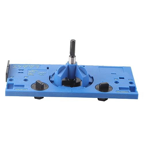 Estink Holzbearbeitungsscharnier -Bohrhandbuch Jig -Kit für 35 mm Scharnieröffnungen mit Cutter und 1/16 Zoll Bit (BLUE) von Estink