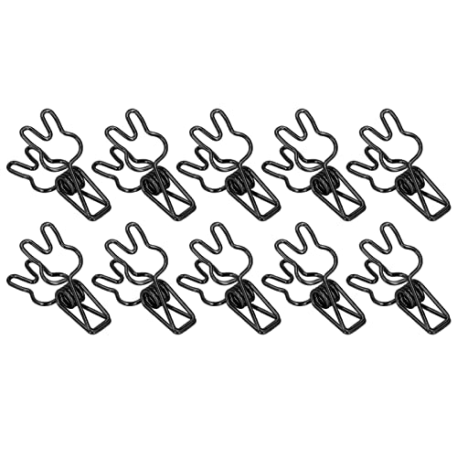 Estink Kleine Hasenbindemittel Clips Langable Hohlausklemmclips für die Unterlagenorganisation für Schulbedarf (BLACK) von Estink