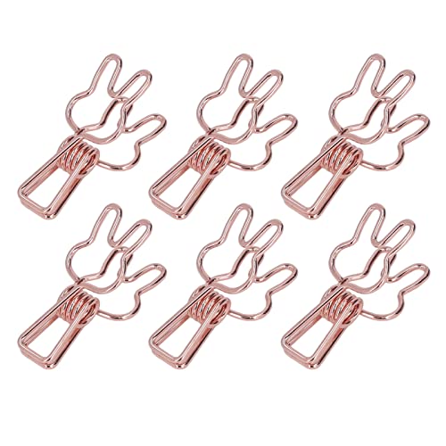 Estink Kleine Hasenbindemittel Clips Langable Hohlausklemmclips für die Unterlagenorganisation für Schulbedarf (Roségold) von Estink