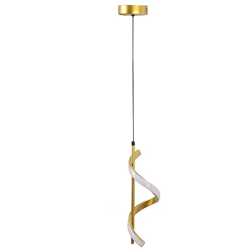 Estink Künstlerische Spiral -LED -Anhänger Leichte Glarlose Augenschutz Lampe Wohnzimmer Cafe 85-265V (Warmes Licht) von Estink