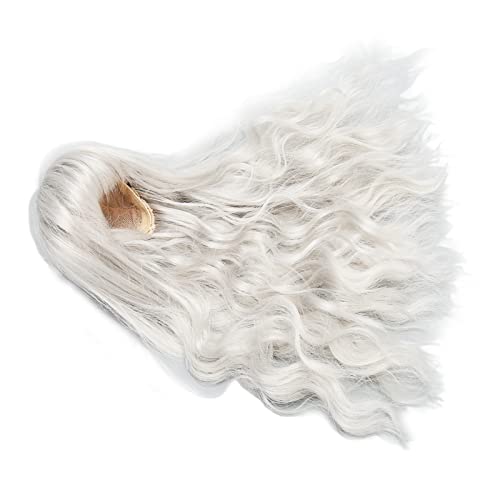 Estink Lockige Weiche Touch -Puppenperücke mit Pony, Hitzebeständige, Trimmbare Kugelgelenkpuppenperücke für 1/6 Puppenkleid (Silbergrau) von Estink