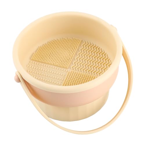 Estink Make -up -Pinsel Lagerregal Premium 3 in 1 Reinigungsbox Hanging Trockenlager Make up Werkzeug Trockenrock TPR Pp Tragbar 14,5 X 8 X 13 Cm für Frauen (Hautfarbe) von Estink