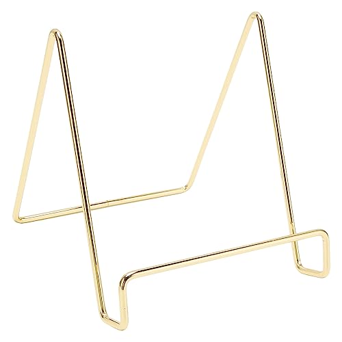 Estink Metallplattenständer Rostbeständiger Ausstellungsständer für Tabletten -CDs -Bücher, Eisenplattenhalter für Home Office Decor (GOLD) von Estink