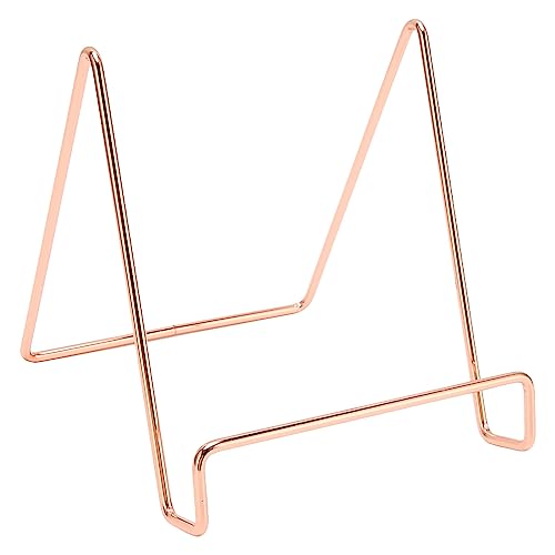 Estink Metallplattenständer Rostbeständiger Ausstellungsständer für Tabletten -CDs -Bücher, Eisenplattenhalter für Home Office Decor (Roségold) von Estink