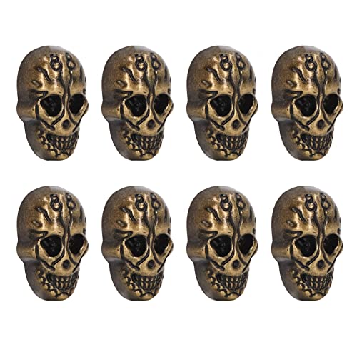 Estink Metallschädel Nieten Elektroplattiert Punk BRaft 50 Sets Ghost Head Button Schuhgürteljacke Kunsthandwerk (Antike Messing) von Estink