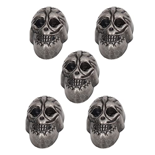 Estink Metallschädel Nieten Elektroplattiert Punk BRaft 50 Sets Ghost Head Button Schuhgürteljacke Kunsthandwerk (Silberschwarz) von Estink