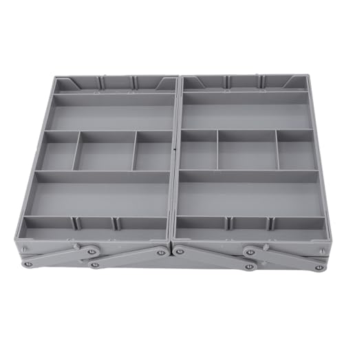 Estink Multi -Level Erweiterbares Doppelreihenschubladen -Organisator Tablett für Schmuck Make up Utensilien, Faltbarer Organisator für Büroküchenverkesseltisch, Robustes Plastikmaterial (2 Etagen) von Estink