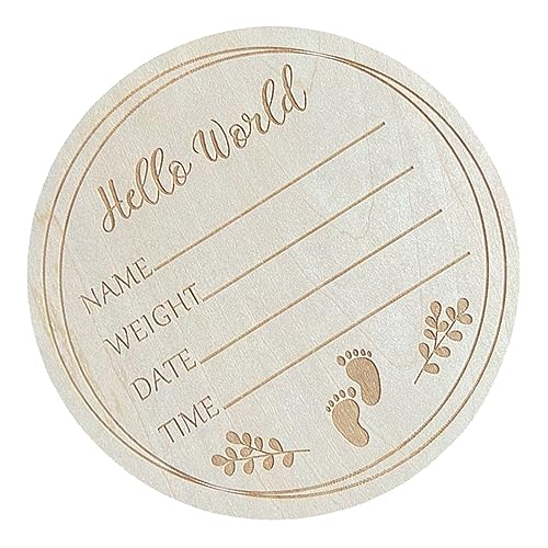 Estink Neugeborene Ansage Ankündigung Foto Prop Basswood Zeichen Hallo Welt Baby Zeichen für Wanddekoration Kindergarten (L7) von Estink
