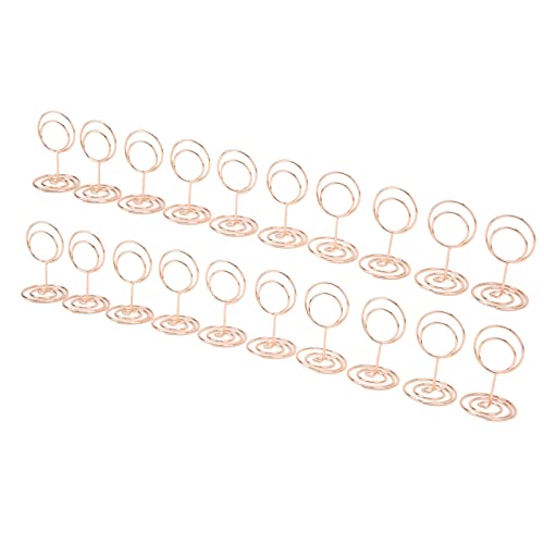 Estink Platzieren Sie den Kartenhalter Starker Spiral Basis -Namard -Kartenclip, 20pcs Tischnummer Steht Rund Geformtes Stabiles Metall für Familien Esstisch (Roségold) von Estink