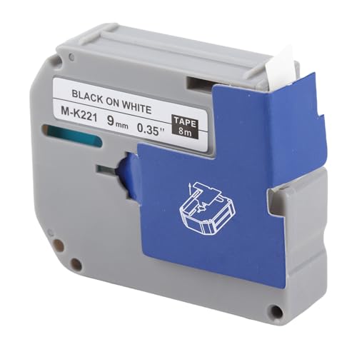 Estink Schwarz auf Weißem Etikett Maker Tape Austausch 23 Fuß LEIGER DRUCKET LABEL LABEL -Druckerklebeband für LM210D LP420 LM500Ts, Wasserdicht für das Testrohrkabelbuch (9mm) von Estink