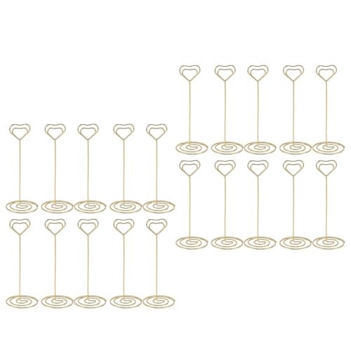 Estink Tischnummernhalter Eleganter Herzförmiger Platzkartenhalter für Hochzeitsparteien 20 PCs (GOLD) von Estink