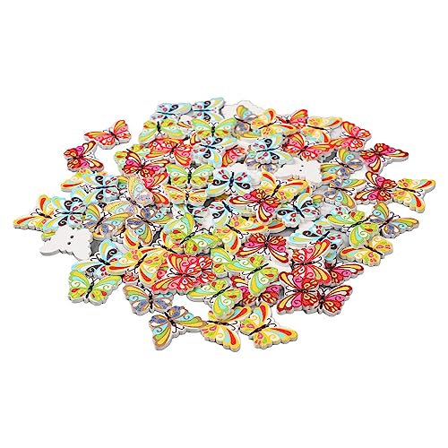 Estink Vintage Holzknöpfe Stabil 2-Loch-Nähzubehör für Mantel und Rock 100pcs (Typ 2 100 Stück 1 Zoll) von Estink