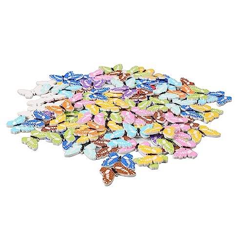 Estink Vintage Holzknöpfe Stabil 2-Loch-Nähzubehör für Mantel und Rock 100pcs (Typ 3 100 Stück 1 Zoll) von Estink