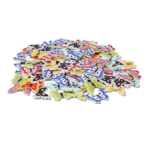 Estink Vintage Holzknöpfe Stabil 2-Loch-Nähzubehör für Mantel und Rock 100pcs (Typ 5 100 Stück 1 Zoll) von Estink