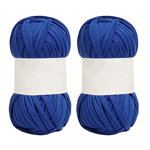 Estink Weiche Hautfreundliche Spaghetti -Garn 0,8 Zoll Breites Baumwollgarn Zum Häkeln von DIY, 5pcs Helles Farben -Teppichgarn für Teppichkörbe Körbe Makrame Wand Hanging (Dunkle Marineblau) von Estink