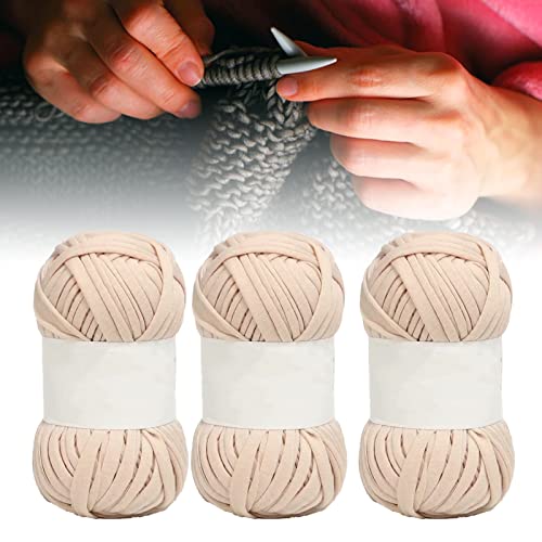 Estink Weiche Hautfreundliche Spaghetti -Garn 0,8 Zoll Breites Baumwollgarn Zum Häkeln von DIY, 5pcs Helles Farben -Teppichgarn für Teppichkörbe Körbe Makrame Wand Hanging (Leichte Bräune) von Estink