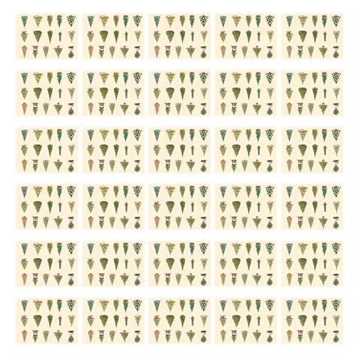 Estink Weihnachtsthema Aufkleber Folie Stempeln Farbenfrohe Klebstoffzubehör, 30 PCs Süße Heiligabendaufkleber für Scrapbooking (Weihnachtsbaum) von Estink