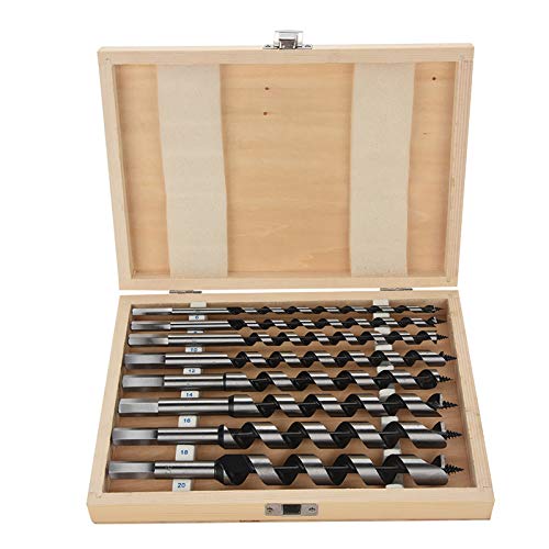 Spiralbohrer Set, 8tlg Hex Bohrer Holzbohrer Schlangenbohrer Set Hex Auger Holzbohrer Durchmesser 6mm 8mm 10mm 12mm 14mm 16mm 18mm 20mm Metallbohrer-Satz von Estink