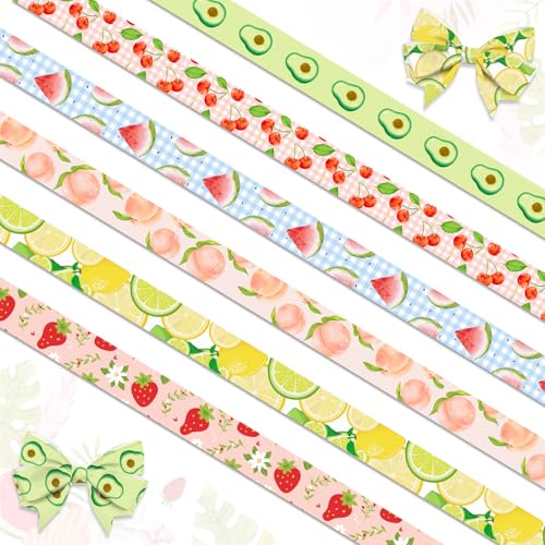 6 Stück Sommerfruchtbänder zum Basteln, 0,95 cm breit, Ripsband, bunt, Wassermelone, Zitrone, Bastelbänder für Babyparty, Geburtstag, Nähen, Bastelbedarf 6 Stück Sommerfruchtbänder zum Basteln, 0,95 cm breit, Ripsband, bunt, Wassermelone, Zitrone, Bastelbänder für Babyparty, Geburtstag, Nähen, Bastelbedarf von Estivaux