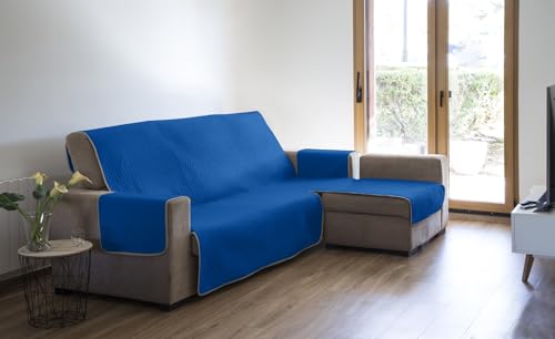 Estoralis | AVA | Moderner Chaiselongue-Bezug | Wende-Steppstoff | Farbe - Blau | Für Chaisse Longue 290 cm rechter Arm| Stoffgröße 290 x 255 cm(Breite x Höhe) Schutz für alle Arten von Sofas von Estoralis