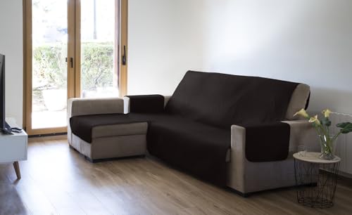 Estoralis | AVA | Moderner Chaiselongue-Bezug | Wende-Steppstoff | Farbe - Braun | Für Chaisse Longue 240 cm linker Arm| Stoffgröße 240 x 255 cm(Breite x Höhe) Schutz für alle Arten von Sofas von Estoralis