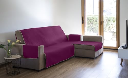 Estoralis | AVA | Moderner Chaiselongue-Bezug | Wende-Steppstoff | Farbe - Fuchsia | Für Chaisse Longue 290 cm rechter Arm| Stoffgröße 290 x 255 cm(Breite x Höhe) Schutz für alle Arten von Sofas von Estoralis
