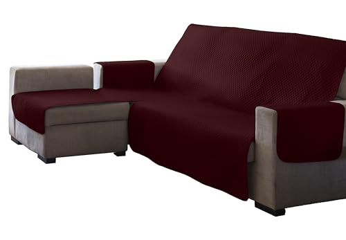 Estoralis | AVA | Moderner Chaiselongue-Bezug | Wende-Steppstoff | Farbe - Rot | Für Chaisse Longue 290 cm rechter Arm| Stoffgröße 290 x 255 cm(Breite x Höhe) Schutz für alle Arten von Sofas von Estoralis