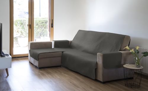 Estoralis | AVA | Moderner Chaiselongue-Bezug | Wende-Steppstoff | Farbe - Taupe | Für Chaisse Longue 240 cm linker Arm| Stoffgröße 240 x 255 cm(Breite x Höhe) Schutz für alle Arten von Sofas von Estoralis