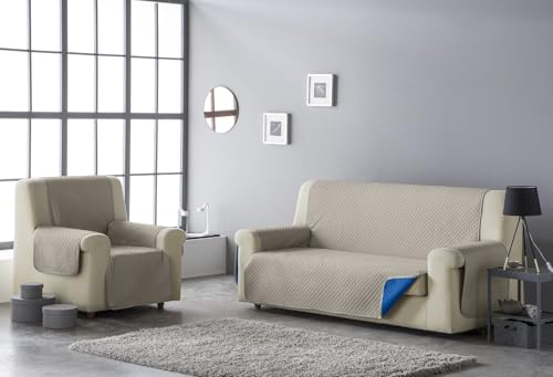 Estoralis | AVA | Sofabezug im modernen Design | Wende-Steppstoff | Farbe - Grau/Blau | Für Sessel oder Relax 1-Sitzer| Stoffgröße 55 x 220 cm(Breite x Höhe) Schutz für alle Arten von Sofas von Estoralis