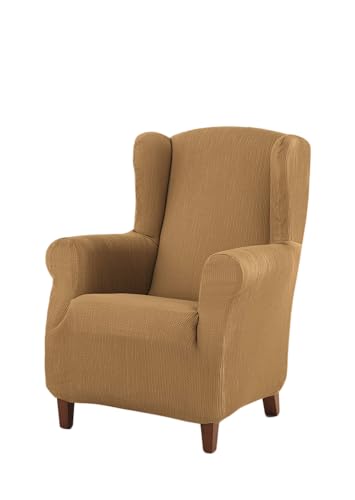 Estoralis | Berta Ohrensesselbezug im modernen Design | Elastischer Jacquardstoff | Beige | Für Ohrensessel von 70 bis 110 cm. | Sesselschutz | Anpassbar an alle Arten von Sesseln von Estoralis