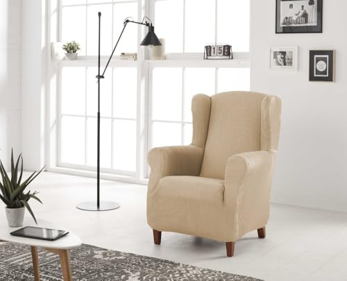 Estoralis | Berta Ohrensesselbezug im modernen Design | Elastischer Jacquardstoff | Hellbeige | Für Ohrensessel von 70 bis 110 cm. | Sesselschutz | Anpassbar an alle Arten von Sesseln Estoralis | Berta Ohrensesselbezug im modernen Design | Elastischer Jacquardstoff | Hellbeige | Für Ohrensessel von 70 bis 110 cm. | Sesselschutz | Anpassbar an alle Arten von Sesseln von Estoralis