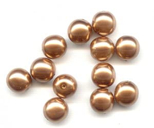 36 stk Nachahmung Perle Bochmishe Glas, Bronze - 6 mm (Imitation pearl beads/faux pearls, bronze - 6 mm) von Estrela