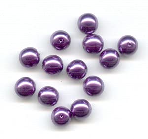 36 stk Nachahmung Perle Bochmishe Glas, Lila - 10 mm (Imitation pearl beads/faux pearls, purple) Bochmishe Glas von Estrela
