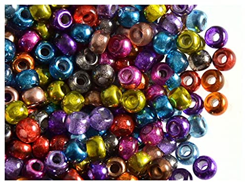 Estrella Pony Beads, 5.5 mm, 300 Stück, Tschechische Gepresste Glasperlen in Form einer Walze mit einem großen Loch, Mix 1 (Semi-Apollo Multicolored) von SCARA BEADS GET INSPIRED