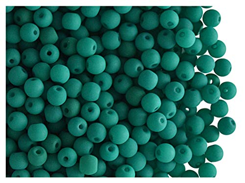 160 Stück Tschechische Glasperlen Rund Gepresst Estrela NEON (UV aktiv) 3 mm Emerald von Estrella