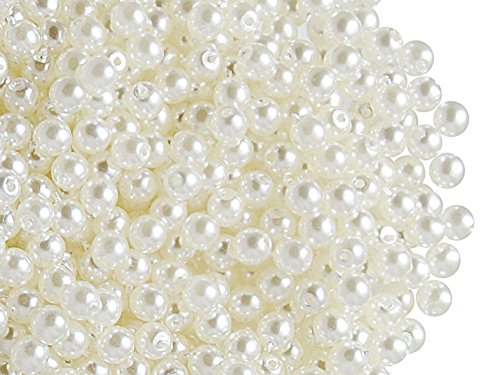 Estrella 100 Stück Tschechische Glasperlen mit einem Pearl-Beschichtung Estrela, Runde-3mm White Pearl von Estrella