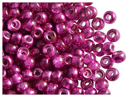 Estrella 50 Stück Böhmische Glasperlen Gepresst Walze Pony 5,5 mm, mit großem Loch, Semi-Apollo Pink Estrella 50 Stück Böhmische Glasperlen Gepresst Walze Pony 5,5 mm, mit großem Loch, Semi-Apollo Pink von Estrella
