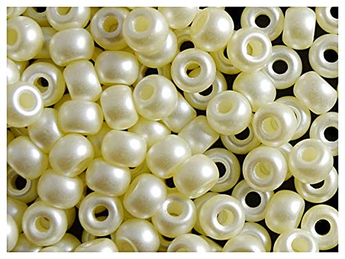 Estrella 50 Stück Pony Bead - Tschechische gepresste Glasperlen in Form Einer Walze 5,5mm mit einem großen Loch, Pastel Light Cream Estrella 50 Stück Pony Bead - Tschechische gepresste Glasperlen in Form Einer Walze 5,5mm mit einem großen Loch, Pastel Light Cream von Estrella