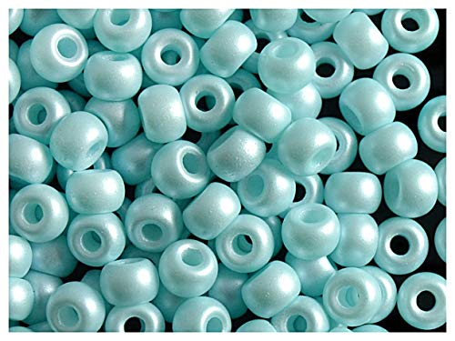 Estrella 50 Stück Pony Bead - Tschechische gepresste Glasperlen in Form Einer Walze 5,5mm mit einem großen Loch, Pastel Turquoise Matte Estrella 50 Stück Pony Bead - Tschechische gepresste Glasperlen in Form Einer Walze 5,5mm mit einem großen Loch, Pastel Turquoise Matte von Estrella
