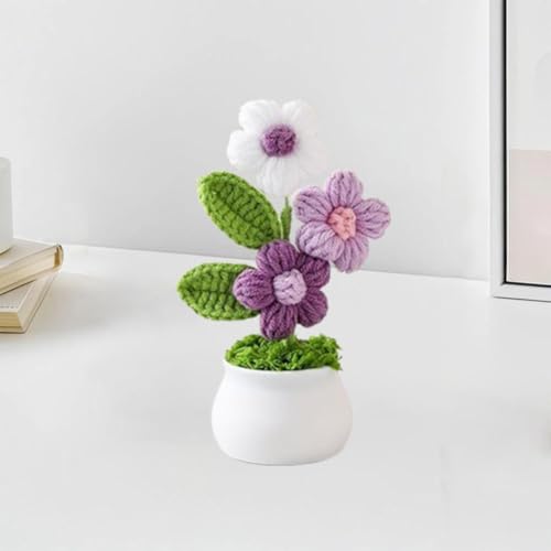 Esyzsss GehäKelte Blumen,HäKelblumen,PlüSch Blume,SüßE Handgefertigte Hakenblumen,Kleine Topfpflanzen Puffelblumen Strickdekorationen FüR Heimtische Und Autodekorationen Esyzsss GehäKelte Blumen,HäKelblumen,PlüSch Blume,SüßE Handgefertigte Hakenblumen,Kleine Topfpflanzen Puffelblumen Strickdekorationen FüR Heimtische Und Autodekorationen von Esyzsss