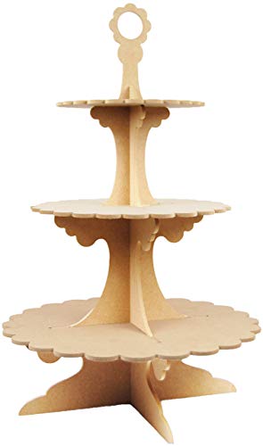 Etagere 3-stufig, MDF-Holz, 30 cm x 46 cm, Beige, für Erwachsene und Jugendliche, Unisex Etagere 3-stufig, MDF-Holz, 30 cm x 46 cm, Beige, für Erwachsene und Jugendliche, Unisex von Etagere