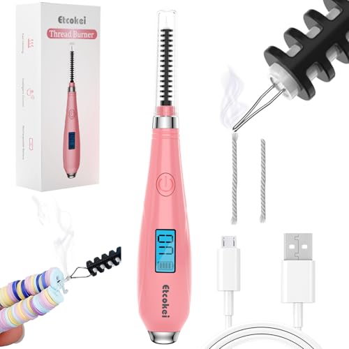 Etcokei Rosa USB-Gewindebrenner, Zap-Werkzeug, wiederaufladbares Perlenzubehör für Schmuckherstellung, Nähen, DIY-Perlenarbeiten, ideal zum Fertigstellen von Perlenweben und Besaitungsprojekten von Etcokei