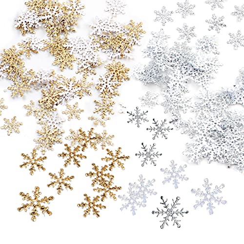 Schneeflocken Konfetti 900 Stück Weiß Gold Schneeflocke Konfetti Winter Weihnachten Deko Klein, Tischdeko Streudeko Silvester für Weihnachts Party Schneeflocken Konfetti 900 Stück Weiß Gold Schneeflocke Konfetti Winter Weihnachten Deko Klein, Tischdeko Streudeko Silvester für Weihnachts Party von Eteamcan
