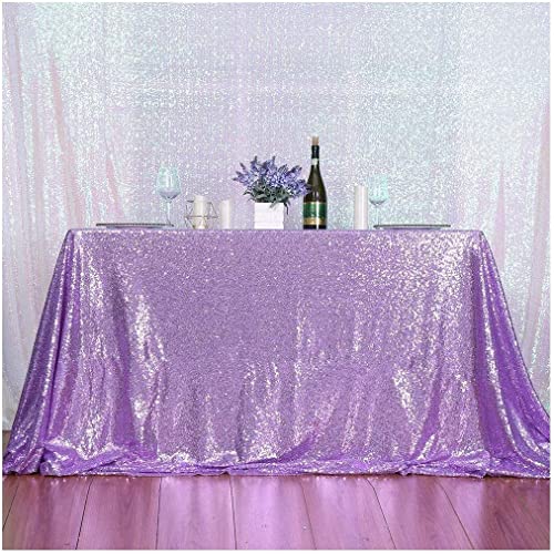 Eternal Beauty Glitzernde rechteckige Pailletten-Tischdecken für Hochzeit, Party, Bankett, Lavendel, 127 x 203 cm, rechteckig Eternal Beauty Glitzernde rechteckige Pailletten-Tischdecken für Hochzeit, Party, Bankett, Lavendel, 127 x 203 cm, rechteckig von Eternal Beauty